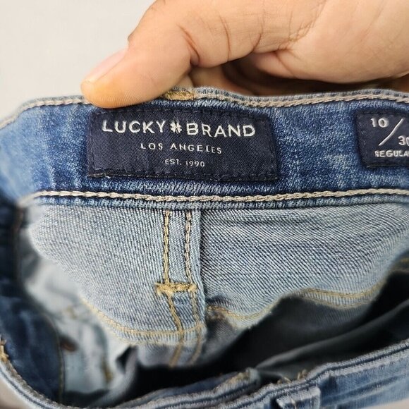 Lucky Brand Sweet Boot Jeans Womens 30 Blue Distressed Country Western Cowgirl - Picture 11 of 14